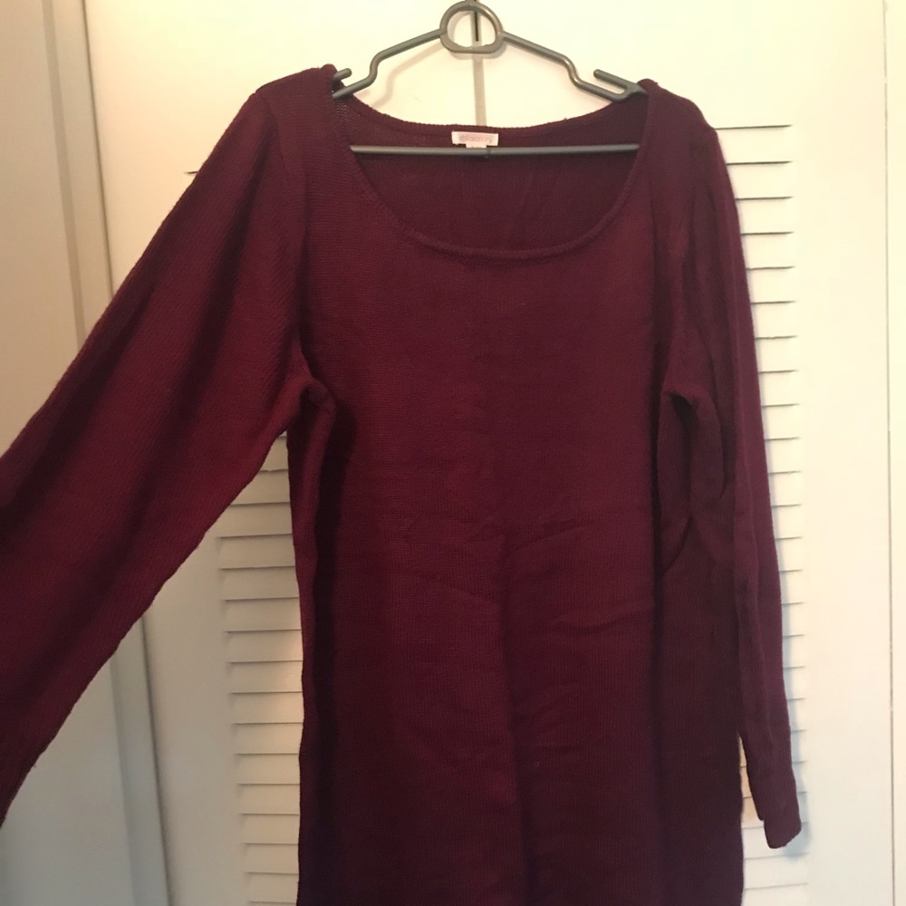 Purple knit sweater dress